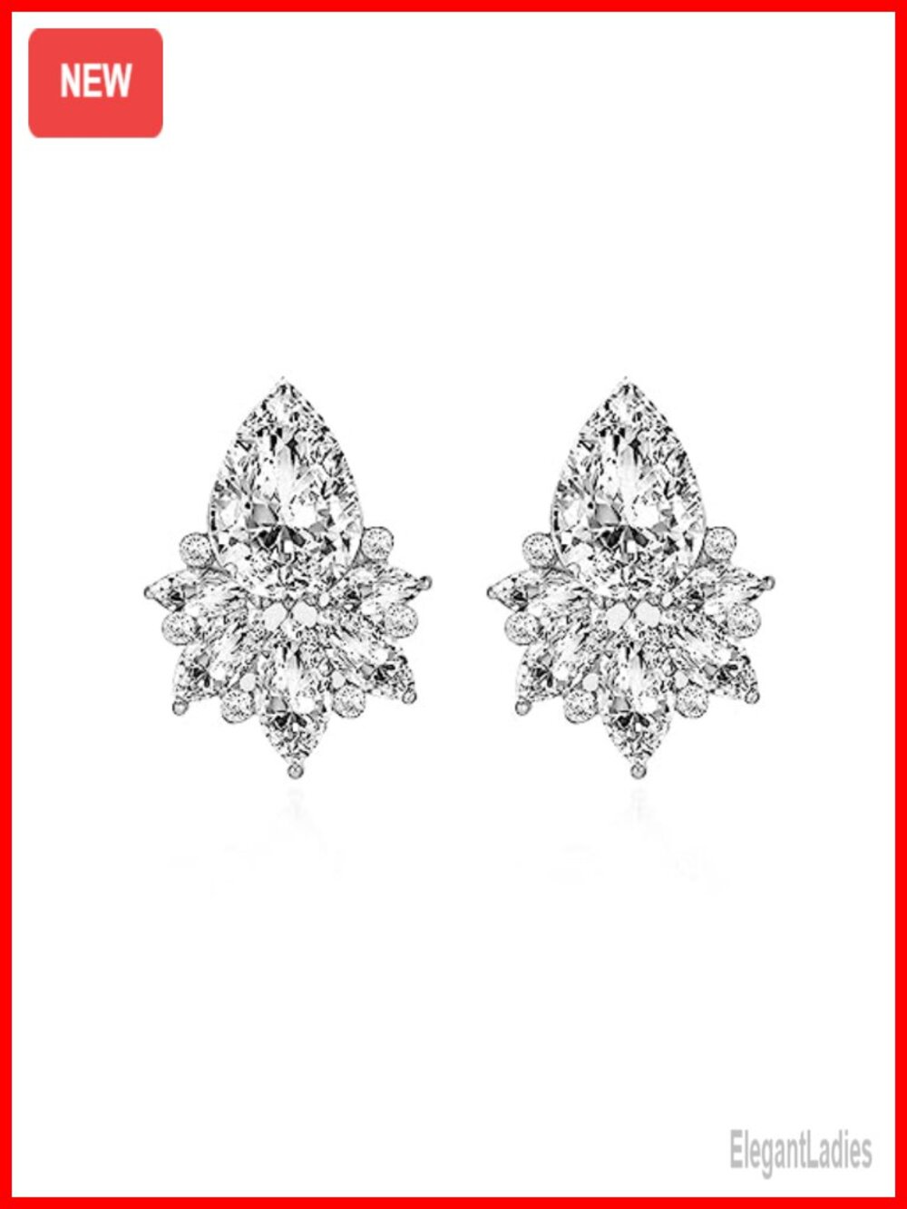Crystal Rhinestone Cluster Drop Dangle Earrings Art Deco Style